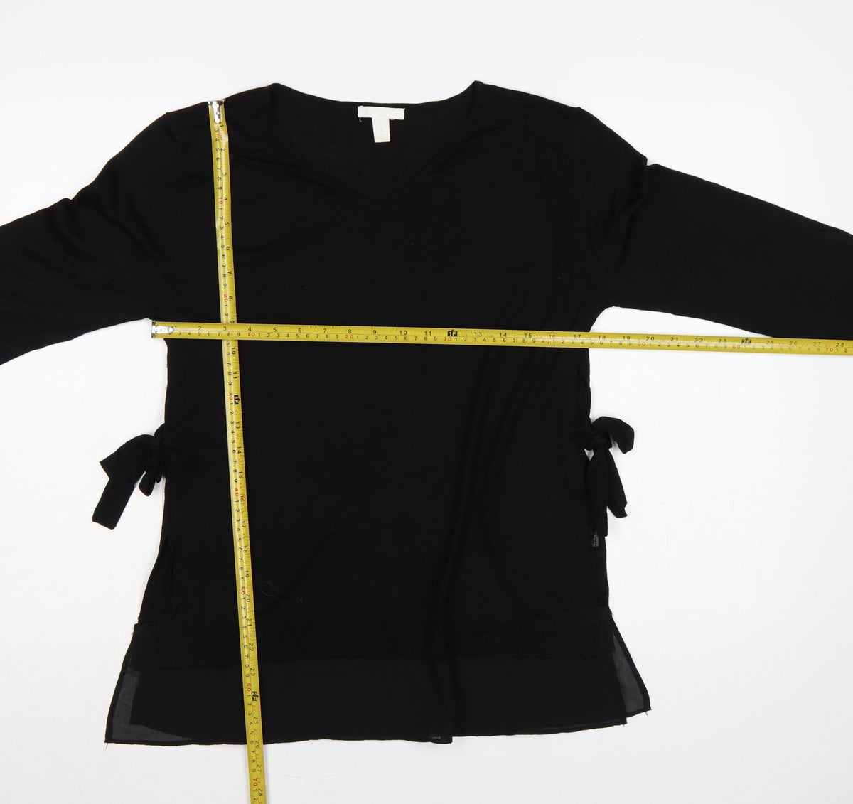 H&M MAMA Women's Black S Maternity V-Neck Tie Tunic Jumper
