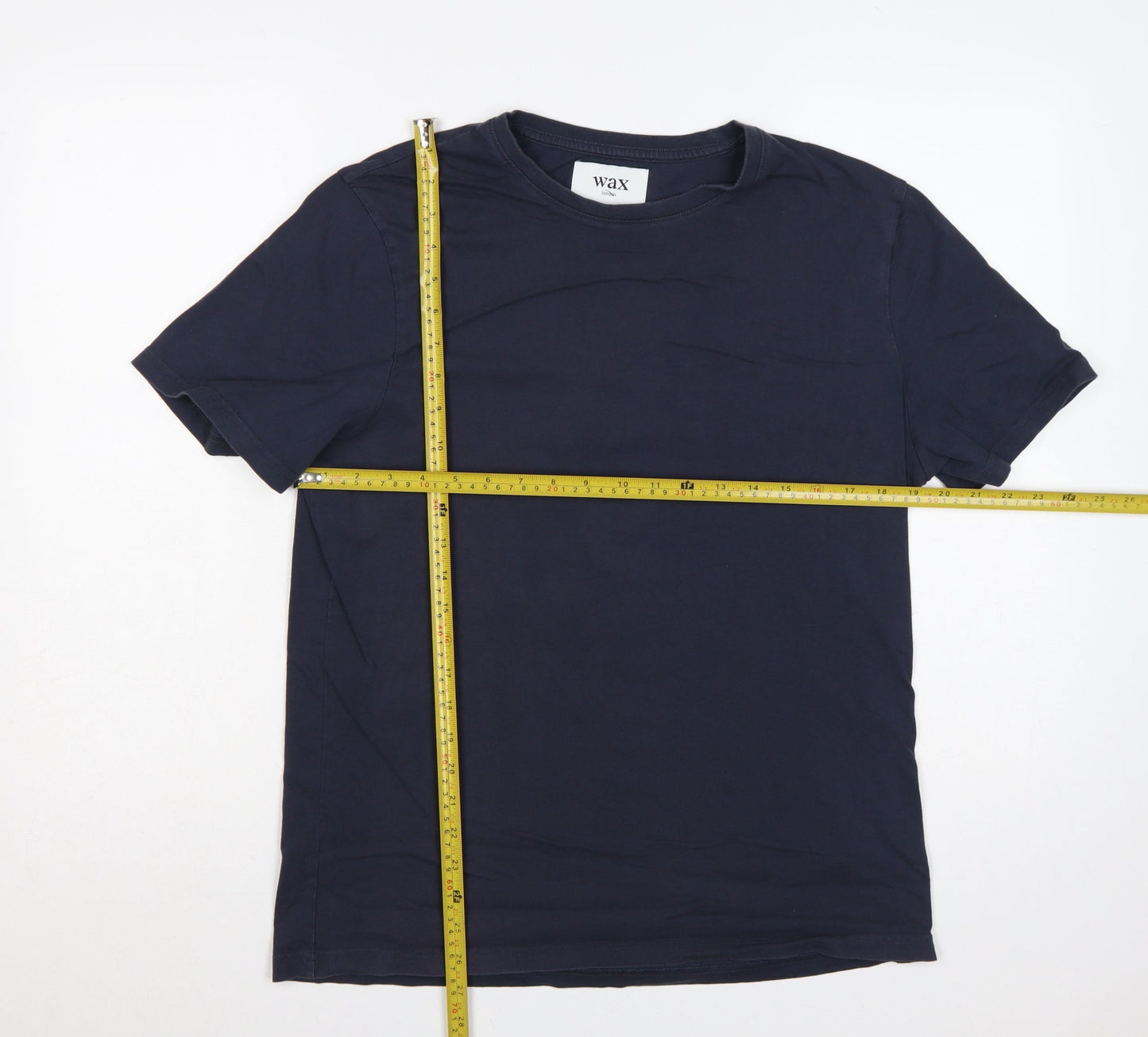Wax London Men's Blue M Classic Crew Neck Cotton T-Shirt