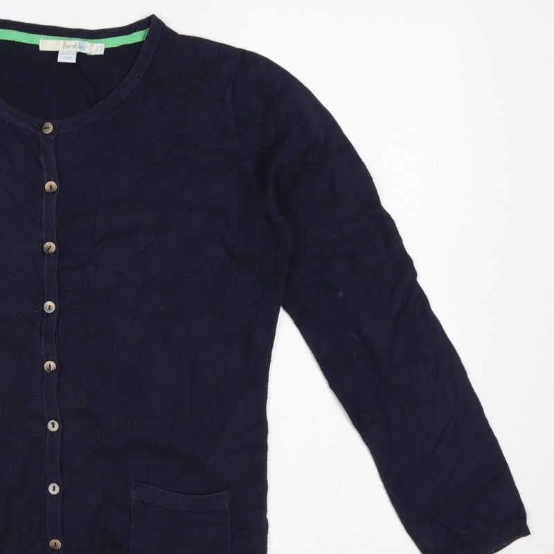 Boden Women Blue UK 8 Round Neck Button Cardigan Pockets