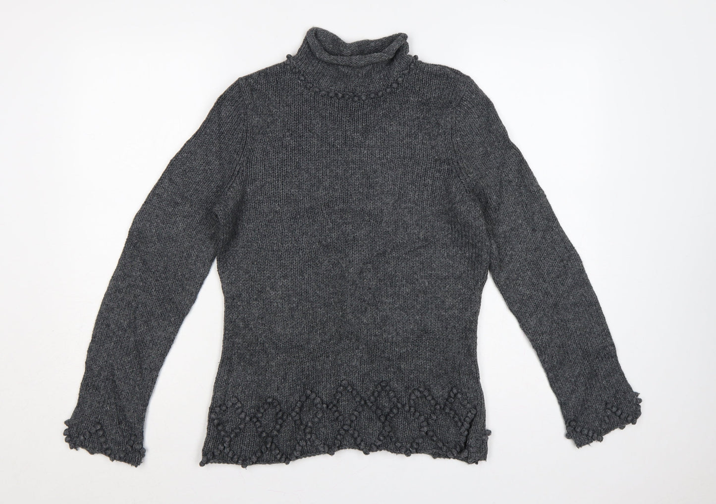 Maine New England Women’s Grey Size 10 Roll Neck Knit Jumper