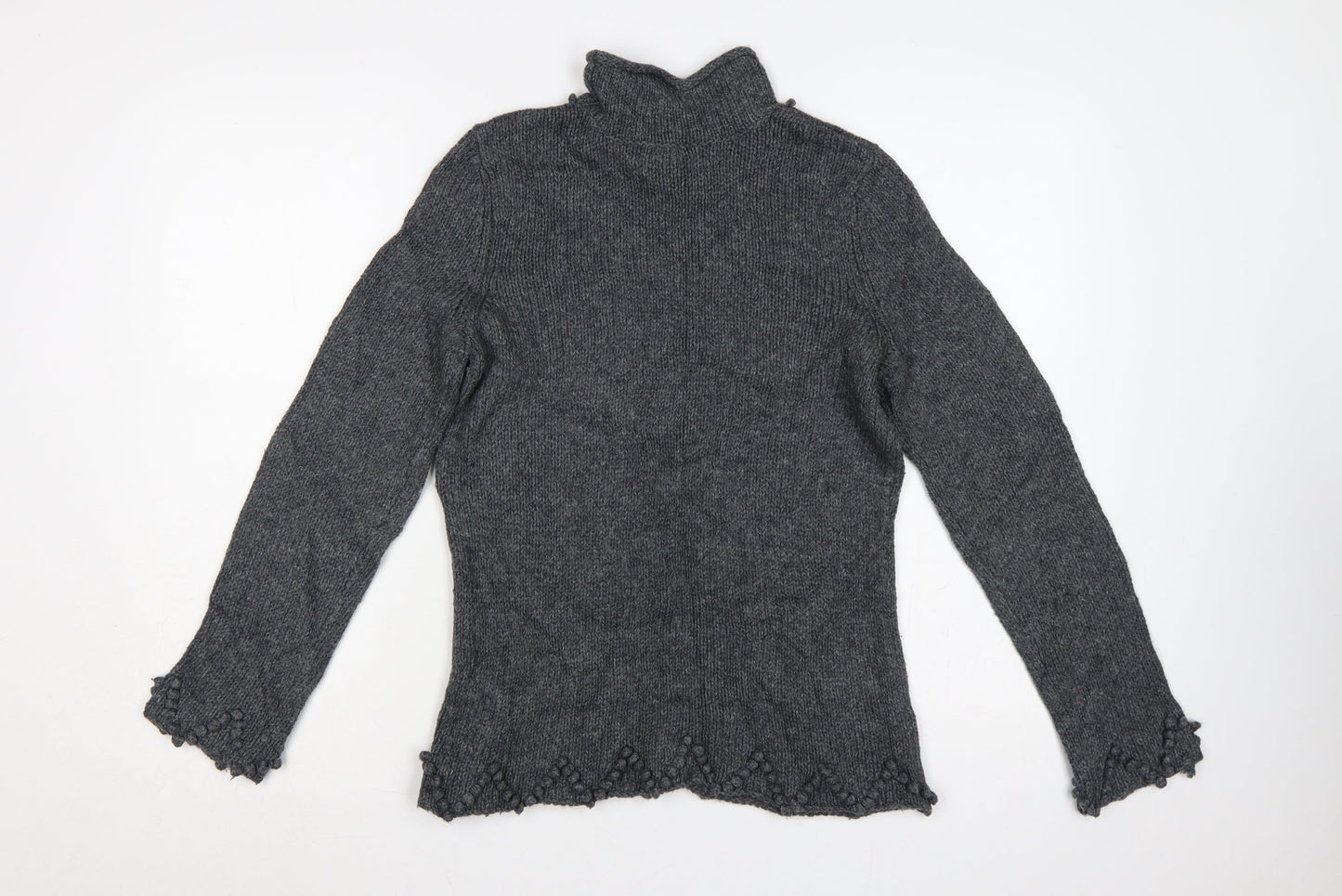 Maine New England Women’s Grey Size 10 Roll Neck Knit Jumper