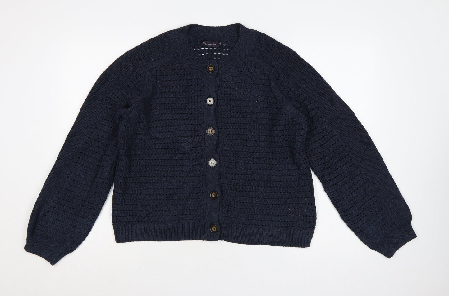 Marks & Spencer Women’s Navy Blue M Open Knit Button Cardigan