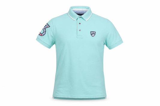 Peter Polo Men's Mint Green S Cotton Piqué Short Sleeve Logo Polo Shirt