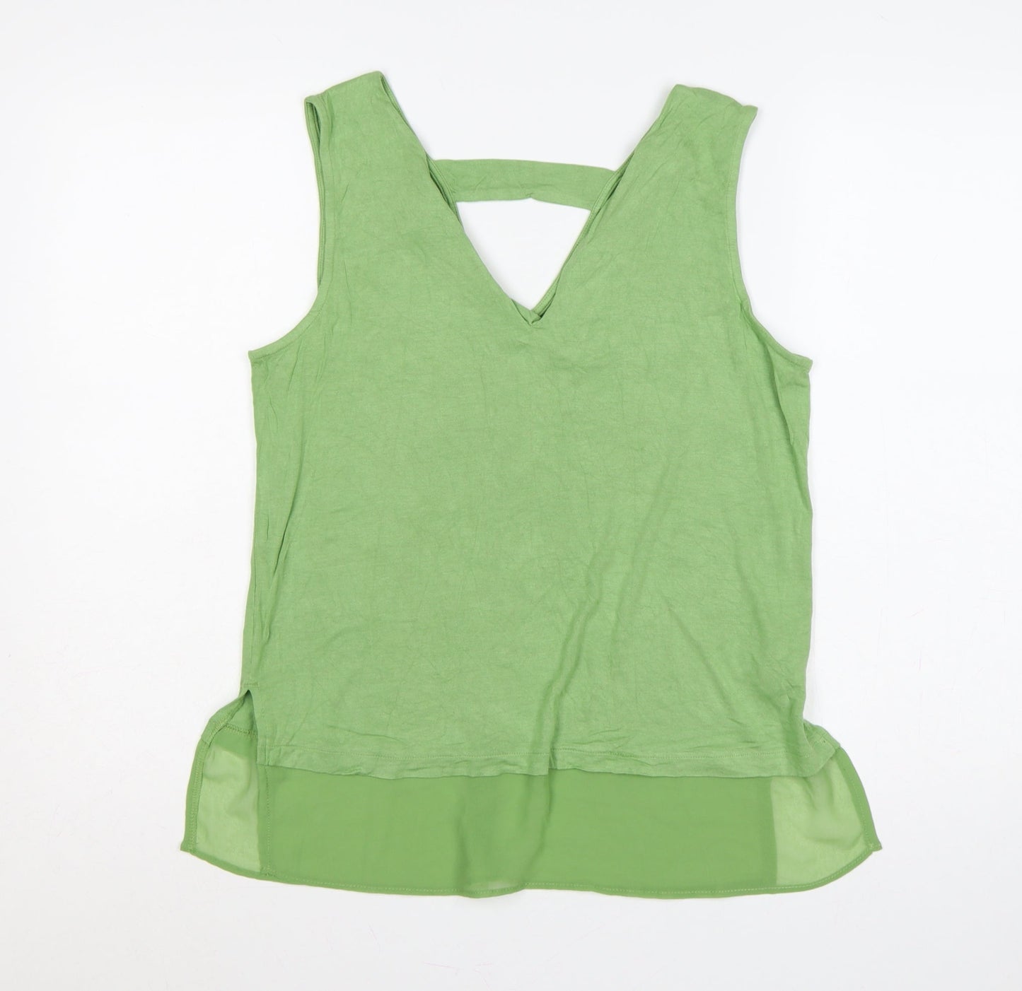 Next Women Green UK 14 Camisole V-Neck Layered Jersey Blouse