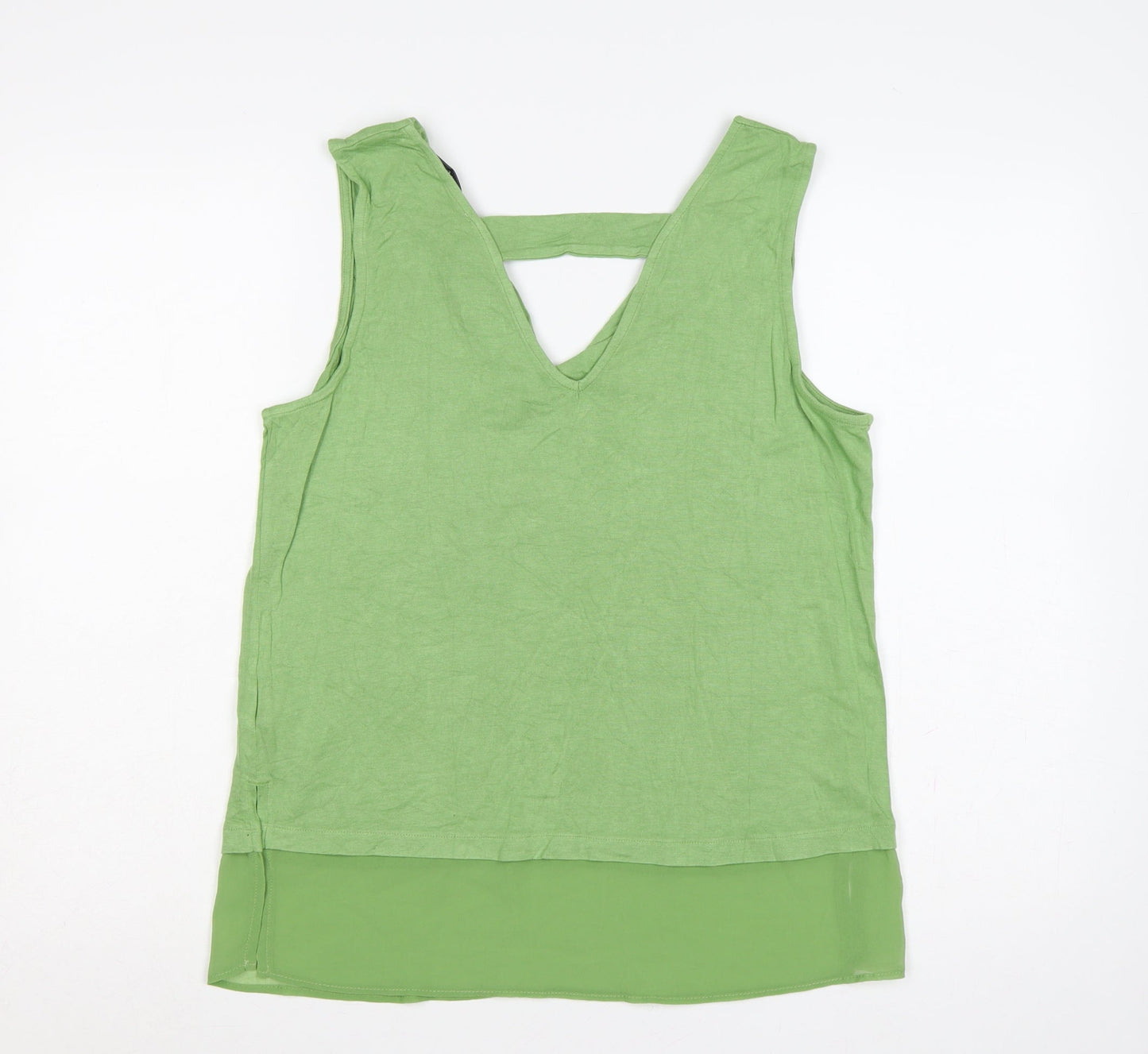 Next Women Green UK 14 Camisole V-Neck Layered Jersey Blouse