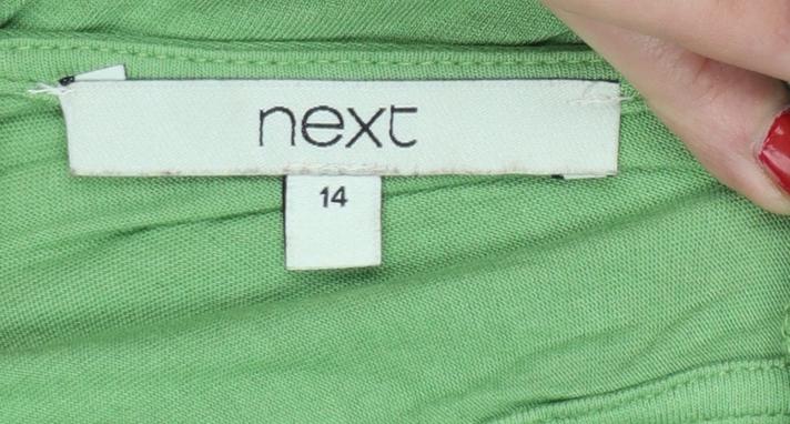 Next Women Green UK 14 Camisole V-Neck Layered Jersey Blouse