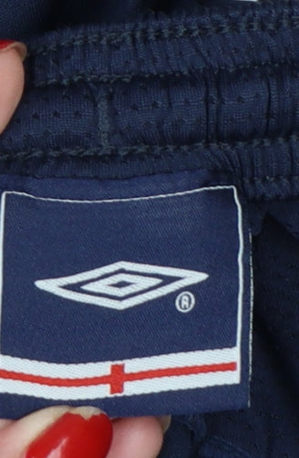 Umbro England Men’s Blue L Athletic Football Shorts Mesh 2000s