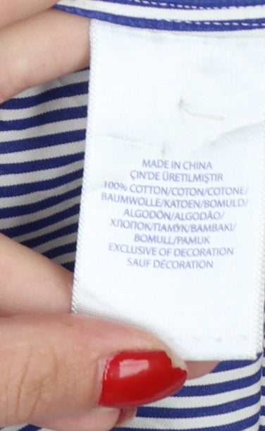 Polo Ralph Lauren Men’s Blue Stripe Cotton Shirt 15.5 Point Collar