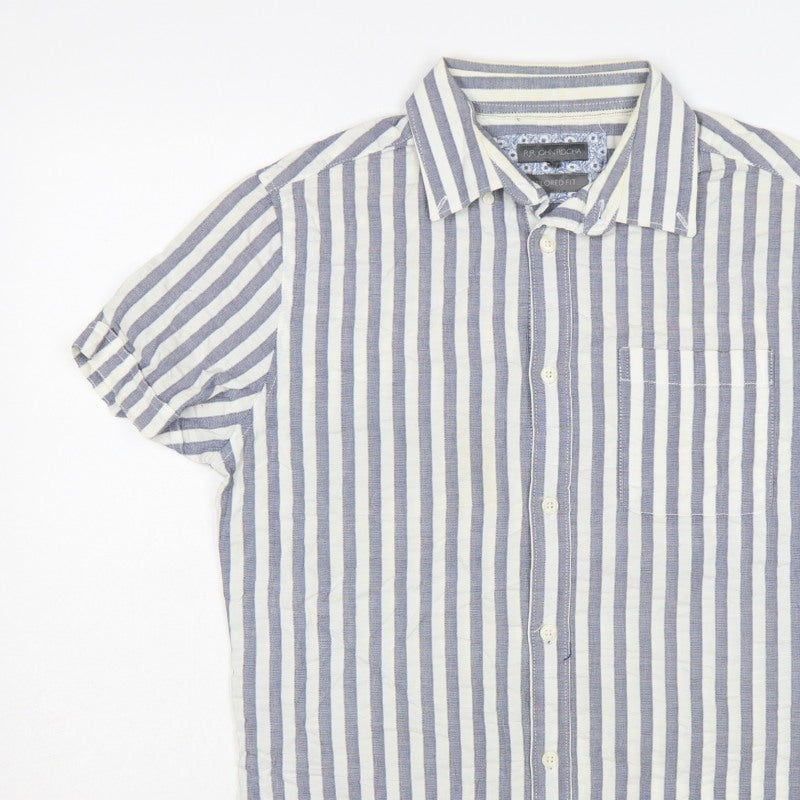 Additional view of RJR John Rocha Men’s Blue White Striped Tailored Fit Shirt M 40in