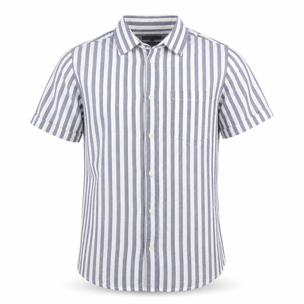 Front view of RJR John Rocha Men’s Blue White Striped Tailored Fit Shirt M 40in