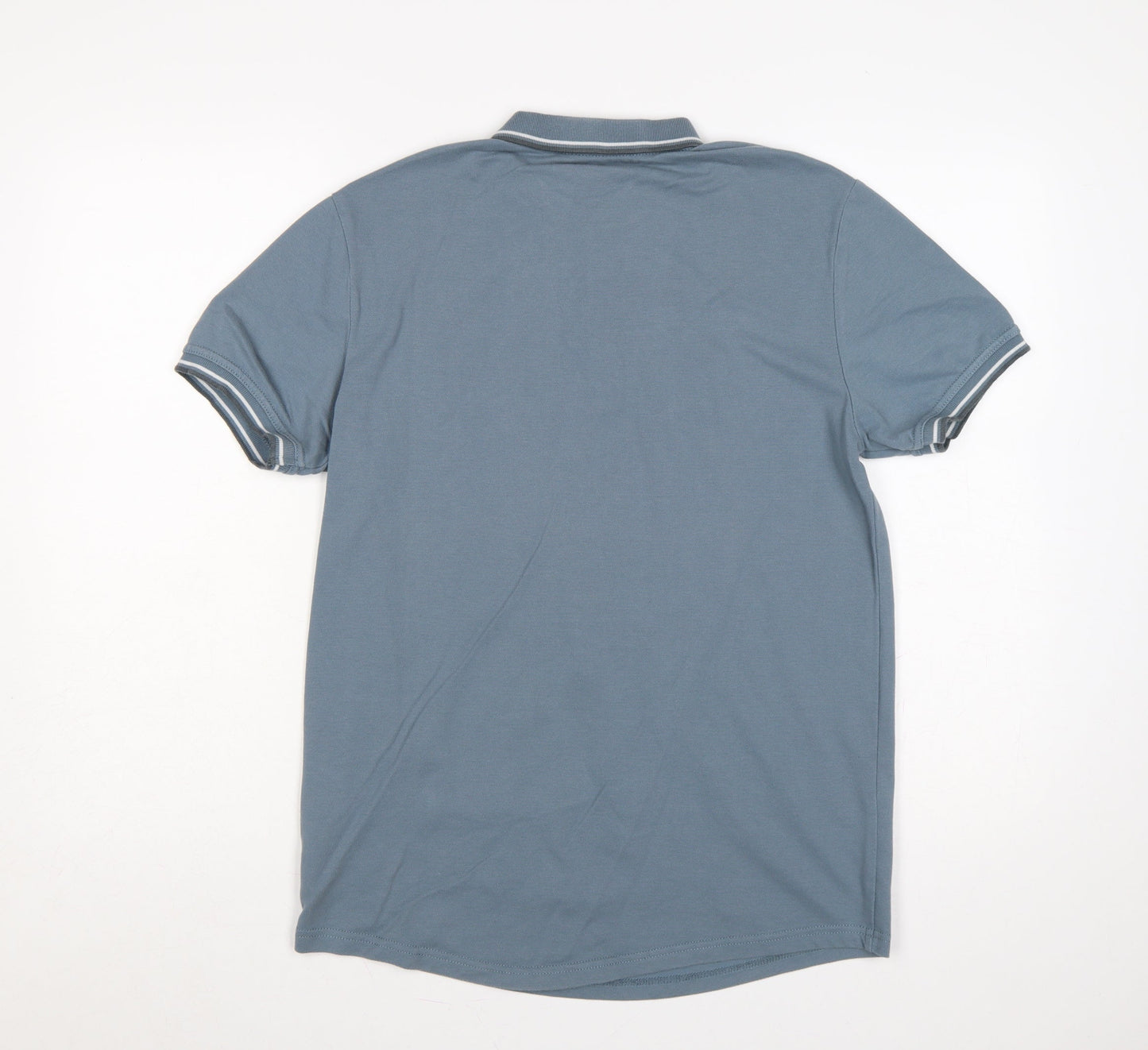 Firetrap Men's Blue M Short Sleeve Cotton Logo Polo Shirt