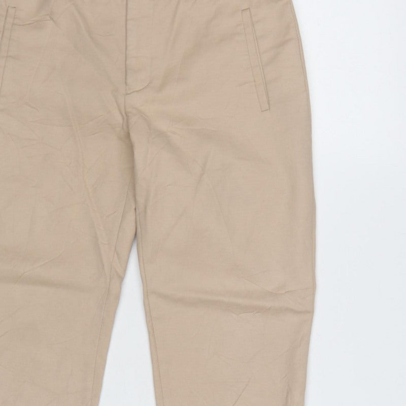 Zara Basic Women’s Beige UK 8 Slim Tapered Chino Trousers