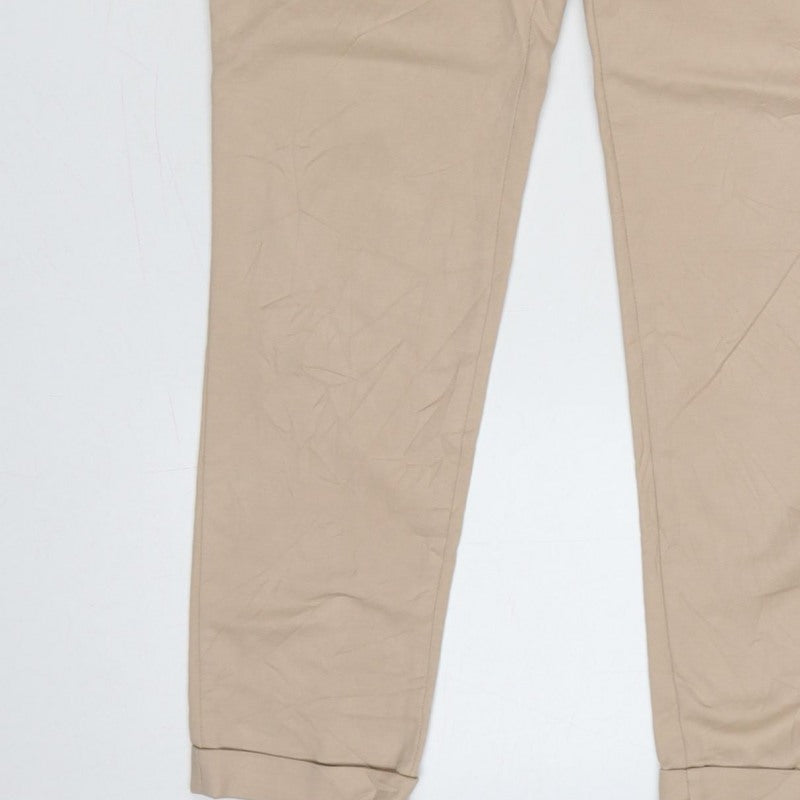Zara Basic Women’s Beige UK 8 Slim Tapered Chino Trousers