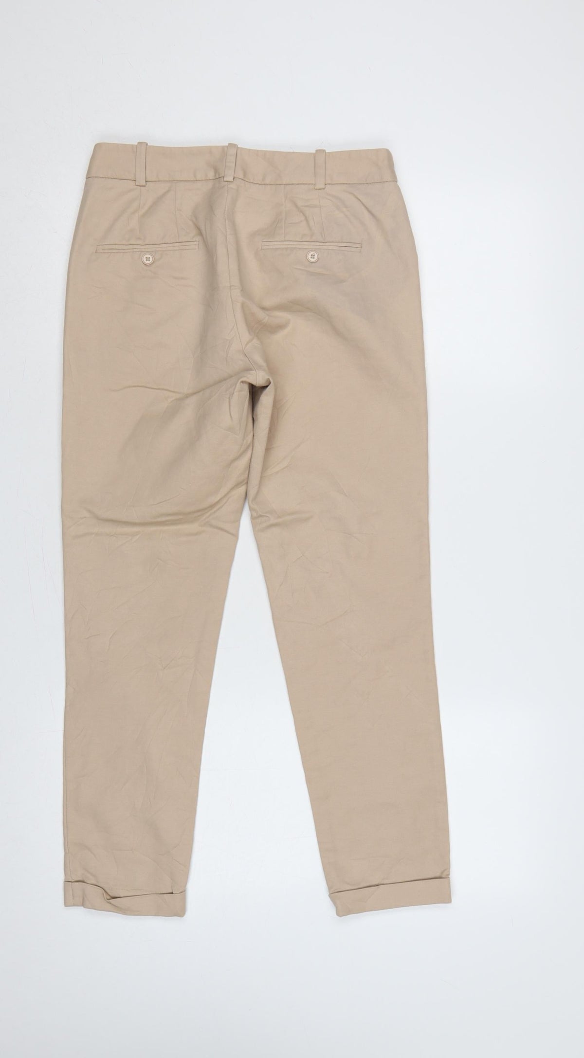 Zara Basic Women’s Beige UK 8 Slim Tapered Chino Trousers