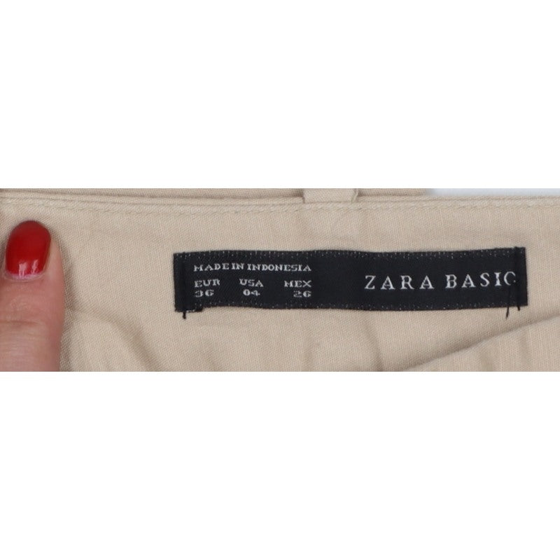 Zara Basic Women’s Beige UK 8 Slim Tapered Chino Trousers