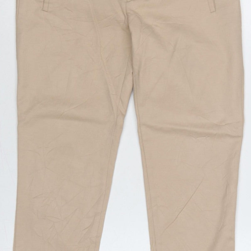 Zara Basic Women’s Beige UK 8 Slim Tapered Chino Trousers