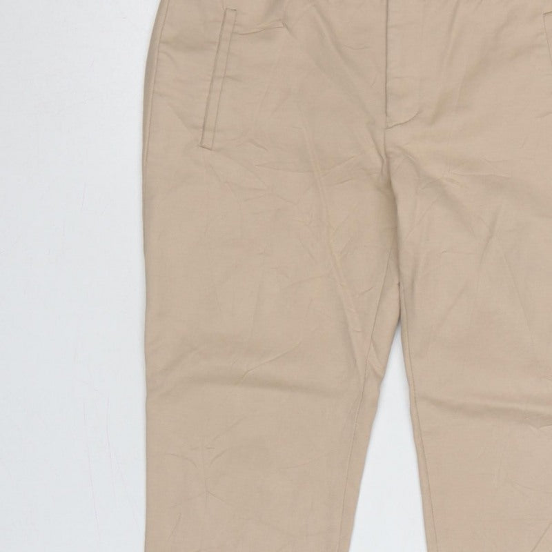 Zara Basic Women’s Beige UK 8 Slim Tapered Chino Trousers
