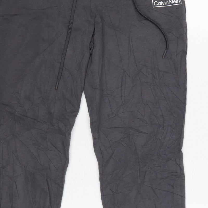 Calvin Klein Men’s Black S Performance Logo Cuffed Jogger Sweatpants
