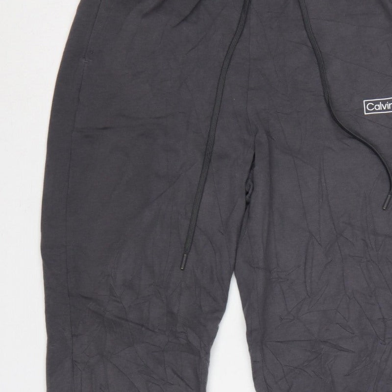 Calvin Klein Men’s Black S Performance Logo Cuffed Jogger Sweatpants