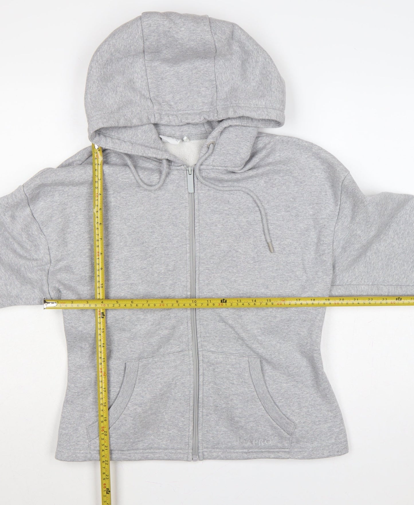 USA Pro Women’s Grey UK 16 Full Zip Hooded Fleece Hoodie