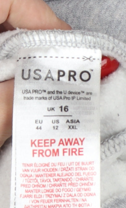 USA Pro Women’s Grey UK 16 Full Zip Hooded Fleece Hoodie