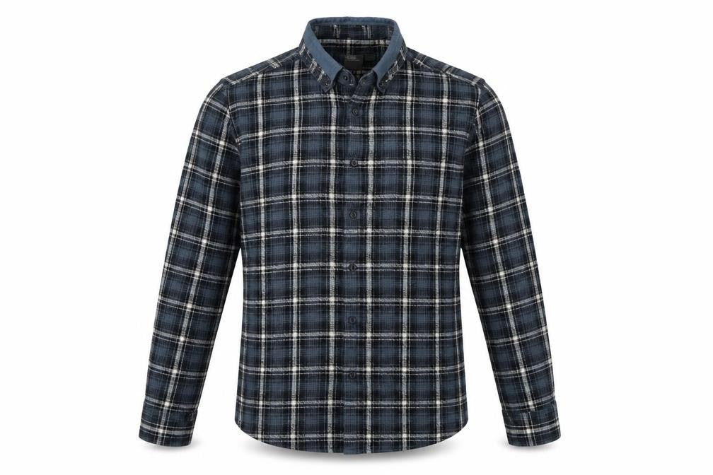 ASOS Men’s Blue Check Long Sleeve Button-Up Shirt Size L