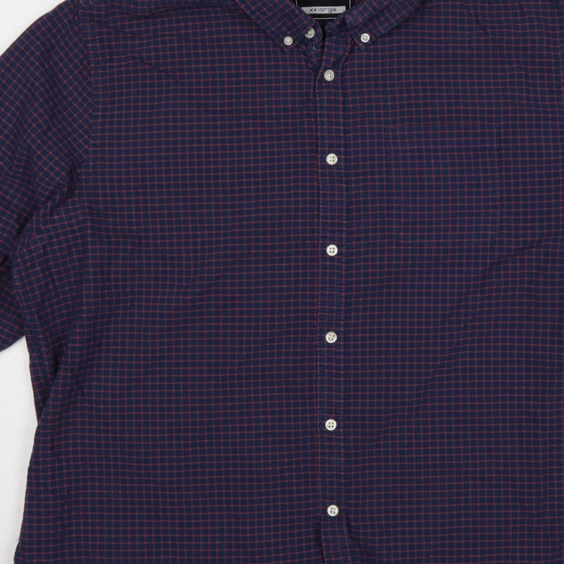 Additional view of Red Herring Men’s Blue Red Check Button-Down Shirt 2XL Long Sleeve