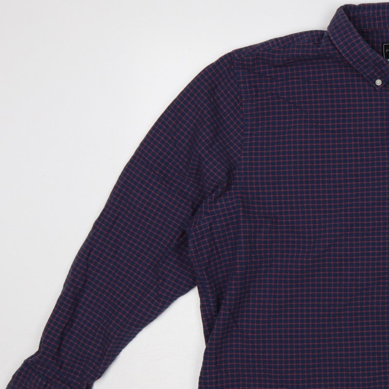 Additional view of Red Herring Men’s Blue Red Check Button-Down Shirt 2XL Long Sleeve