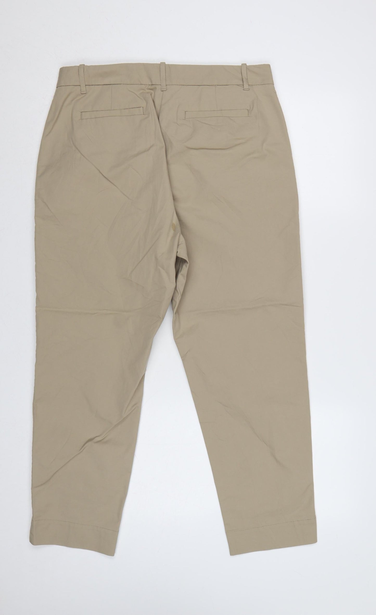 Marks & Spencer Women's Beige UK 14 Short Chino Tapered Trousers