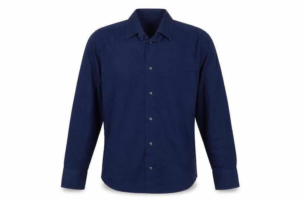 Zara Man Blue M Extra-Slim Fit Long Sleeve Button-Up Shirt