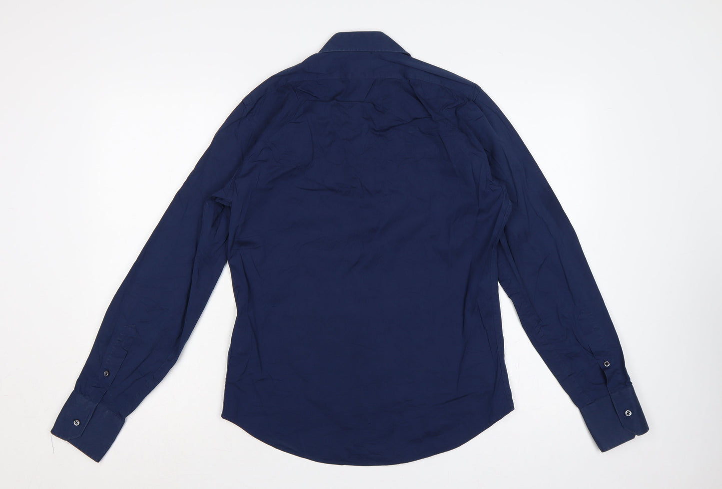 Zara Man Blue M Extra-Slim Fit Long Sleeve Button-Up Shirt