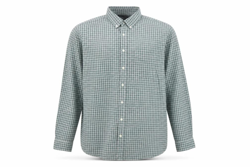 Red Herring Men’s Green Check Cotton Button-Down Shirt 2XL Long Sleeve