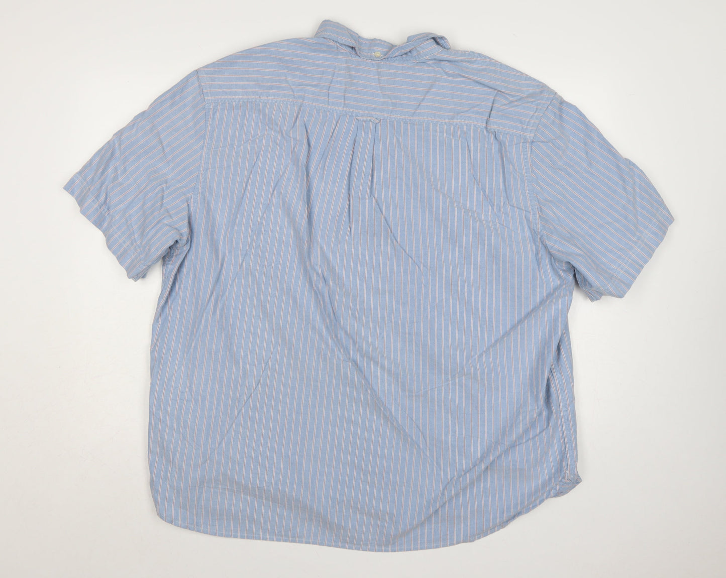 M&S Men’s Blue Striped 3XL Regular Laundered Oxford Shirt