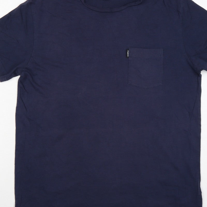 Additional view of Farhi by Nicole Farhi Men’s Navy L Pocket Crew Neck T-Shirt