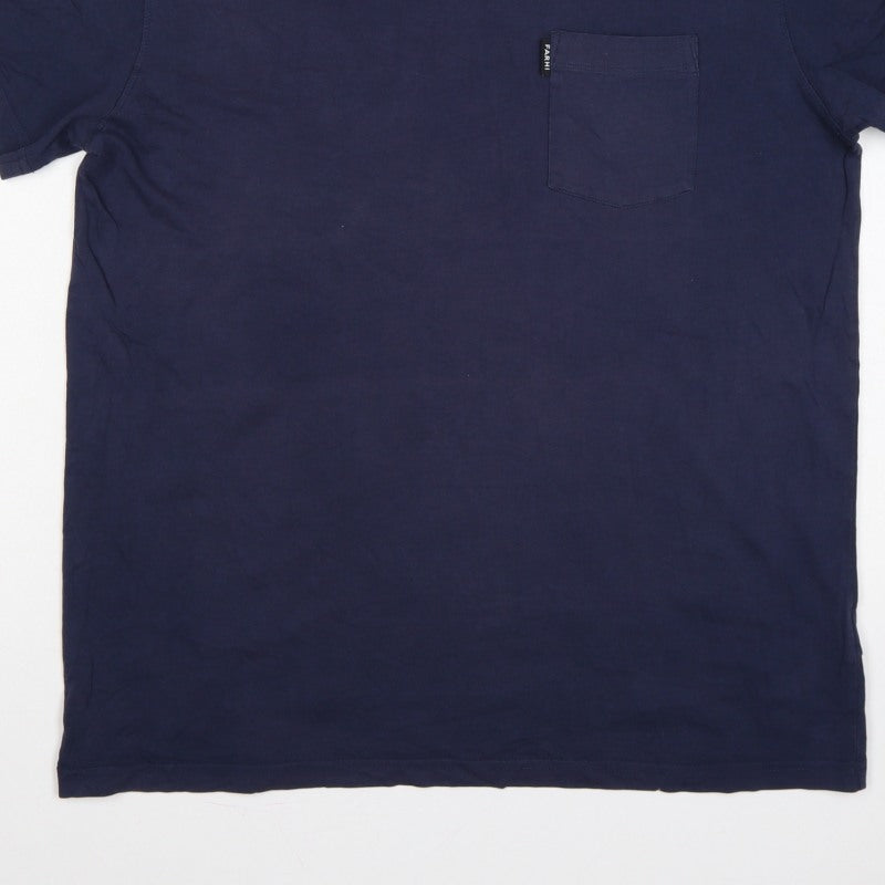 Additional view of Farhi by Nicole Farhi Men’s Navy L Pocket Crew Neck T-Shirt