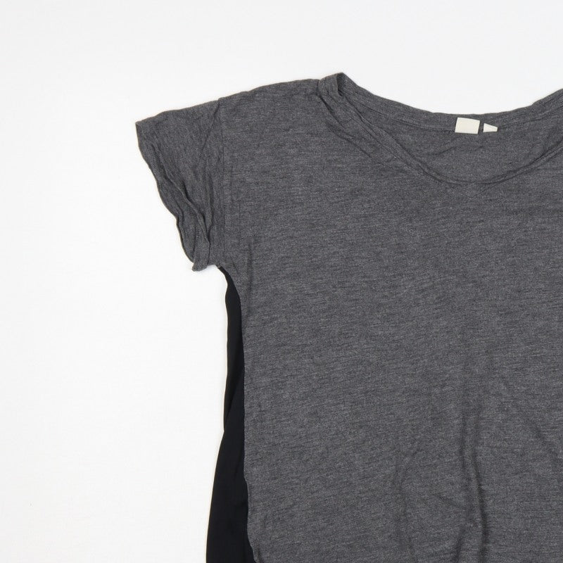 GAP Women Grey Black Layered Jersey T-Shirt Size M Short Sleeve