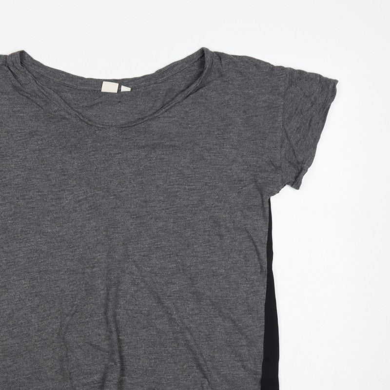 GAP Women Grey Black Layered Jersey T-Shirt Size M Short Sleeve