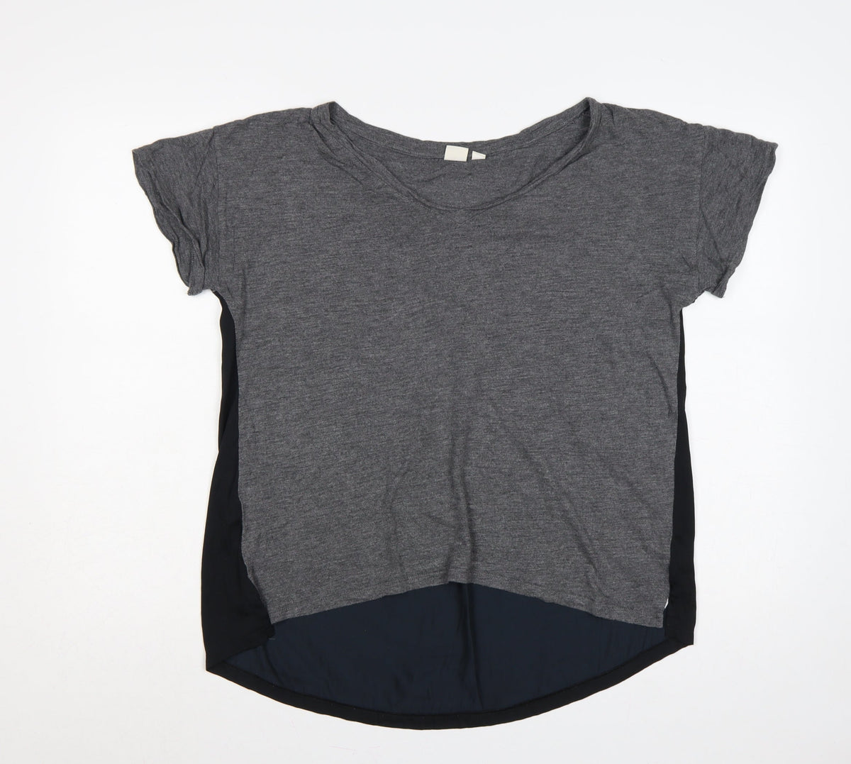 GAP Women Grey Black Layered Jersey T-Shirt Size M Short Sleeve
