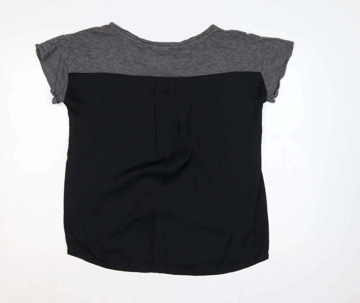 GAP Women Grey Black Layered Jersey T-Shirt Size M Short Sleeve
