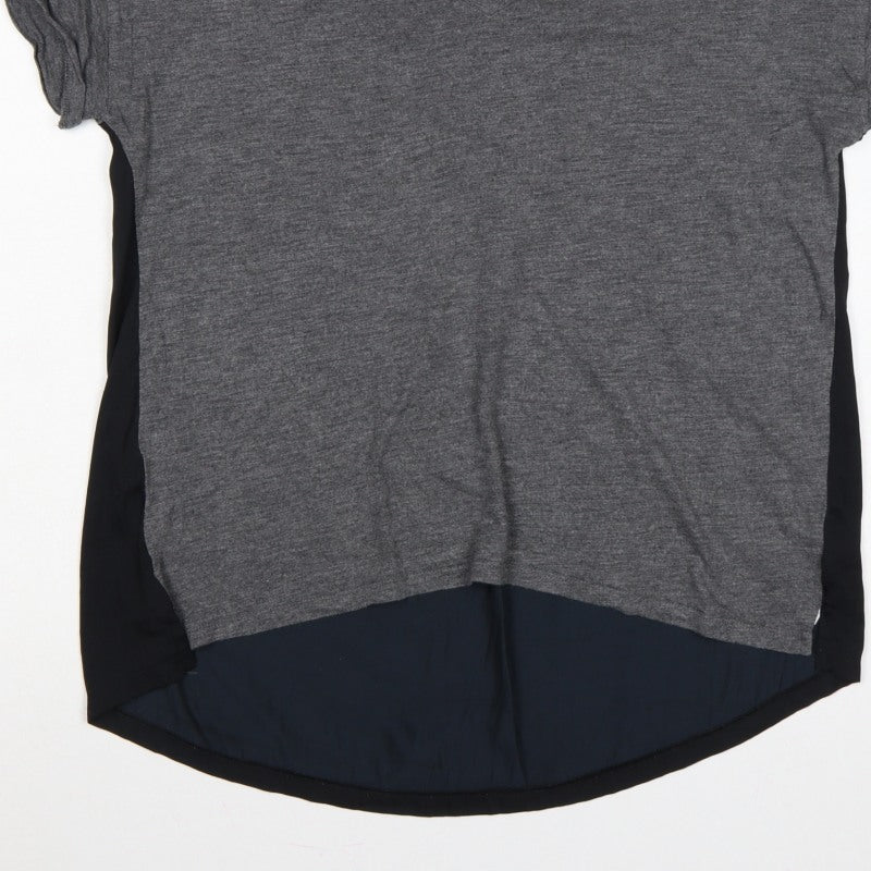 GAP Women Grey Black Layered Jersey T-Shirt Size M Short Sleeve