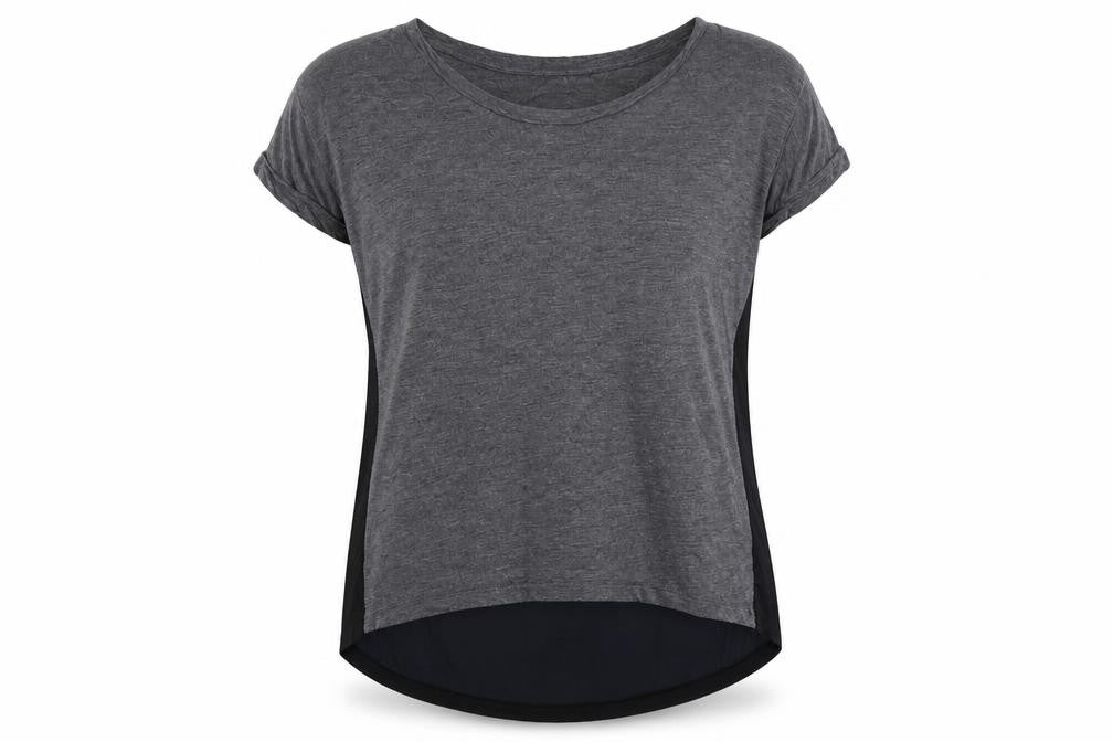 GAP Women Grey Black Layered Jersey T-Shirt Size M Short Sleeve