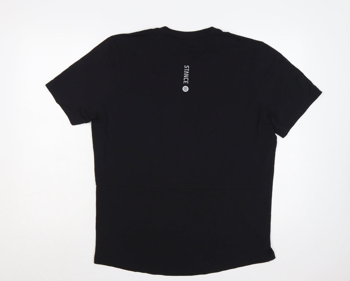 Brand and care label for Stance Men’s Black Medium Logo Back Short Sleeve T-Shirt