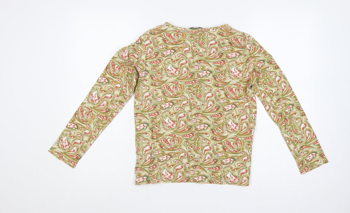 Isle Essentials Women Multicoloured S Paisley Keyhole Long Sleeve Top