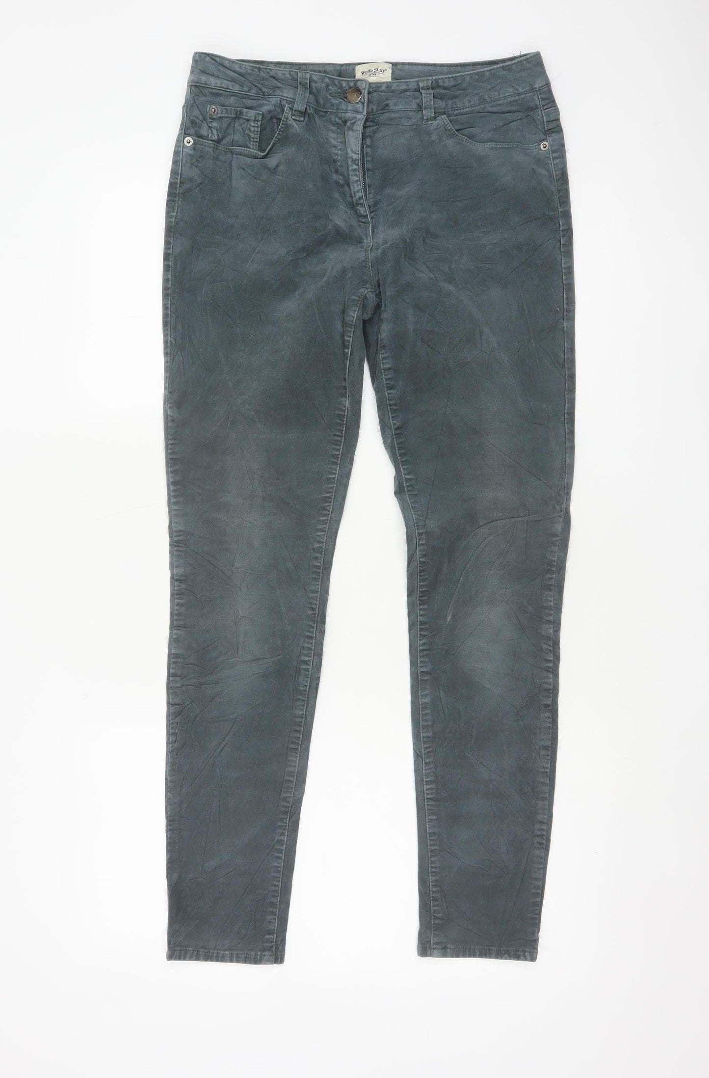 White Stuff Women Grey Size 10 Skinny Stretch Cotton Jegging Trousers