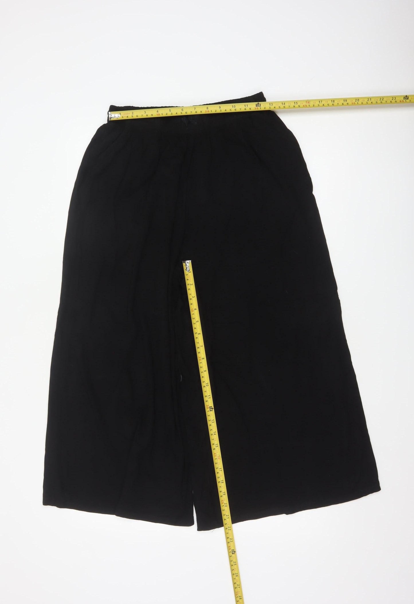 ASOS DESIGN Women’s Black UK 12 Wide-Leg Elastic Waist Trousers