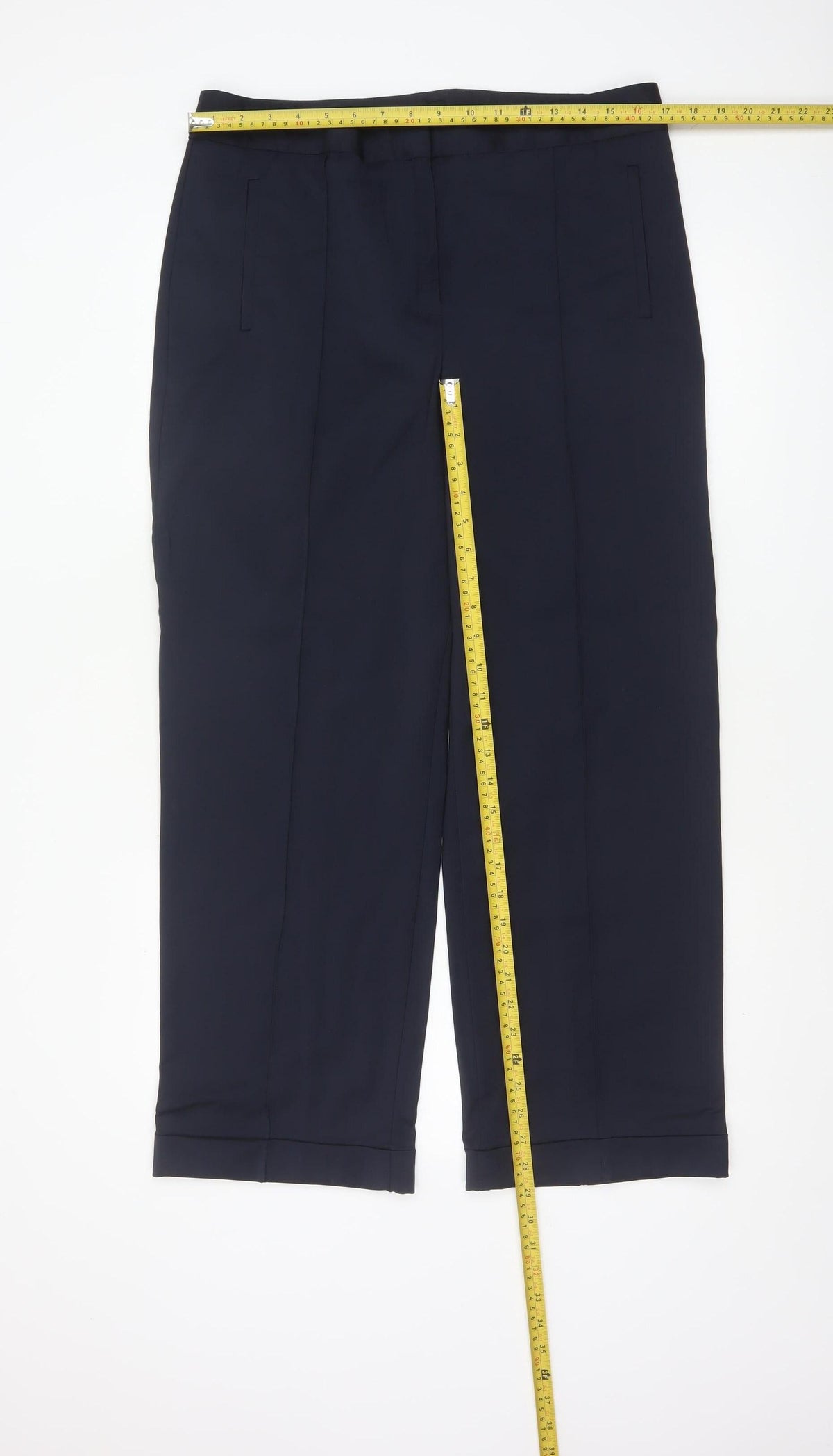 Marks and Spencer Women’s Navy UK 14 Long Tailored Wool Trousers