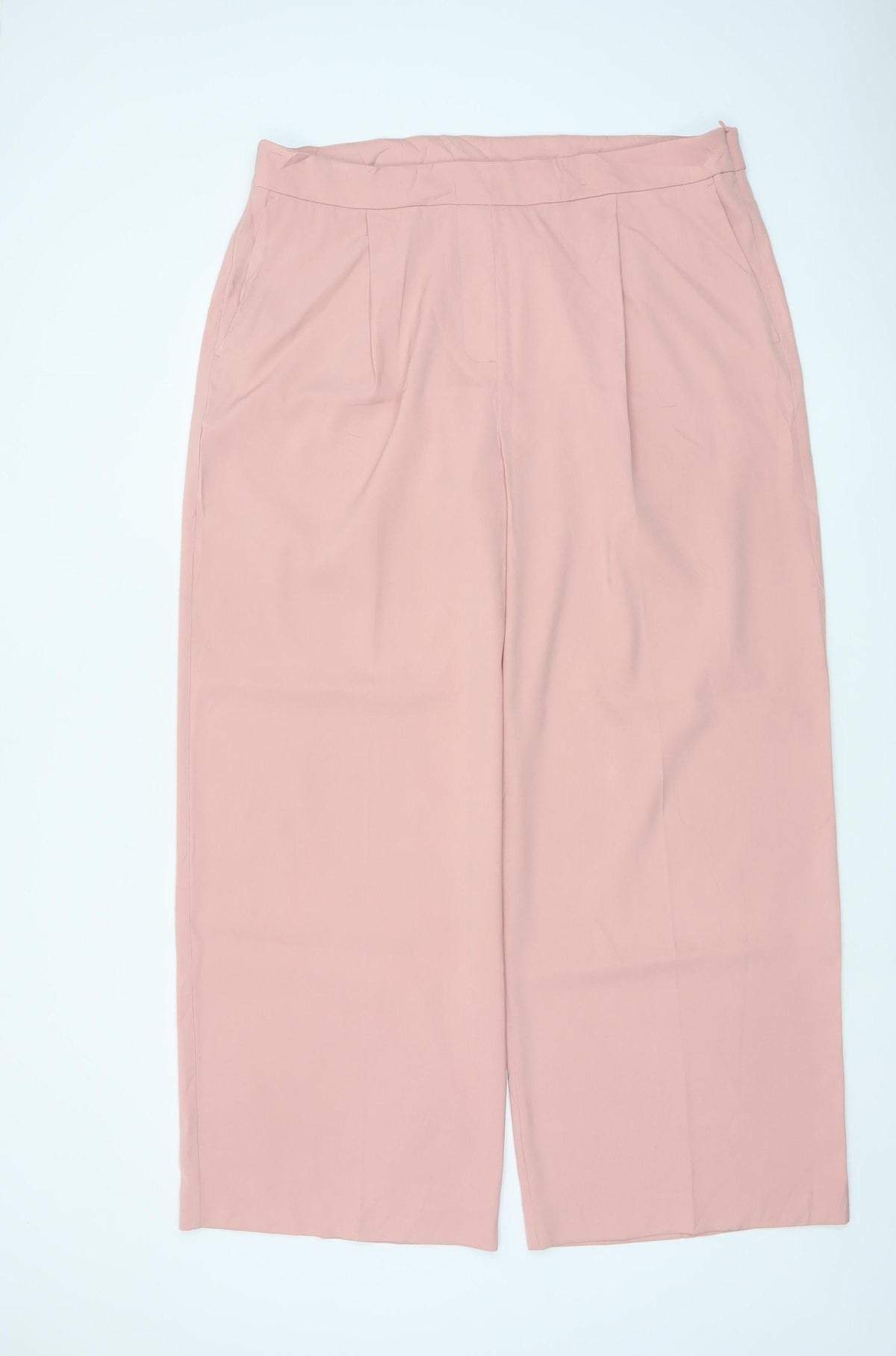 Marks & Spencer Collection Women’s Pink UK 20 Wide-Leg Tailored Trousers Pockets