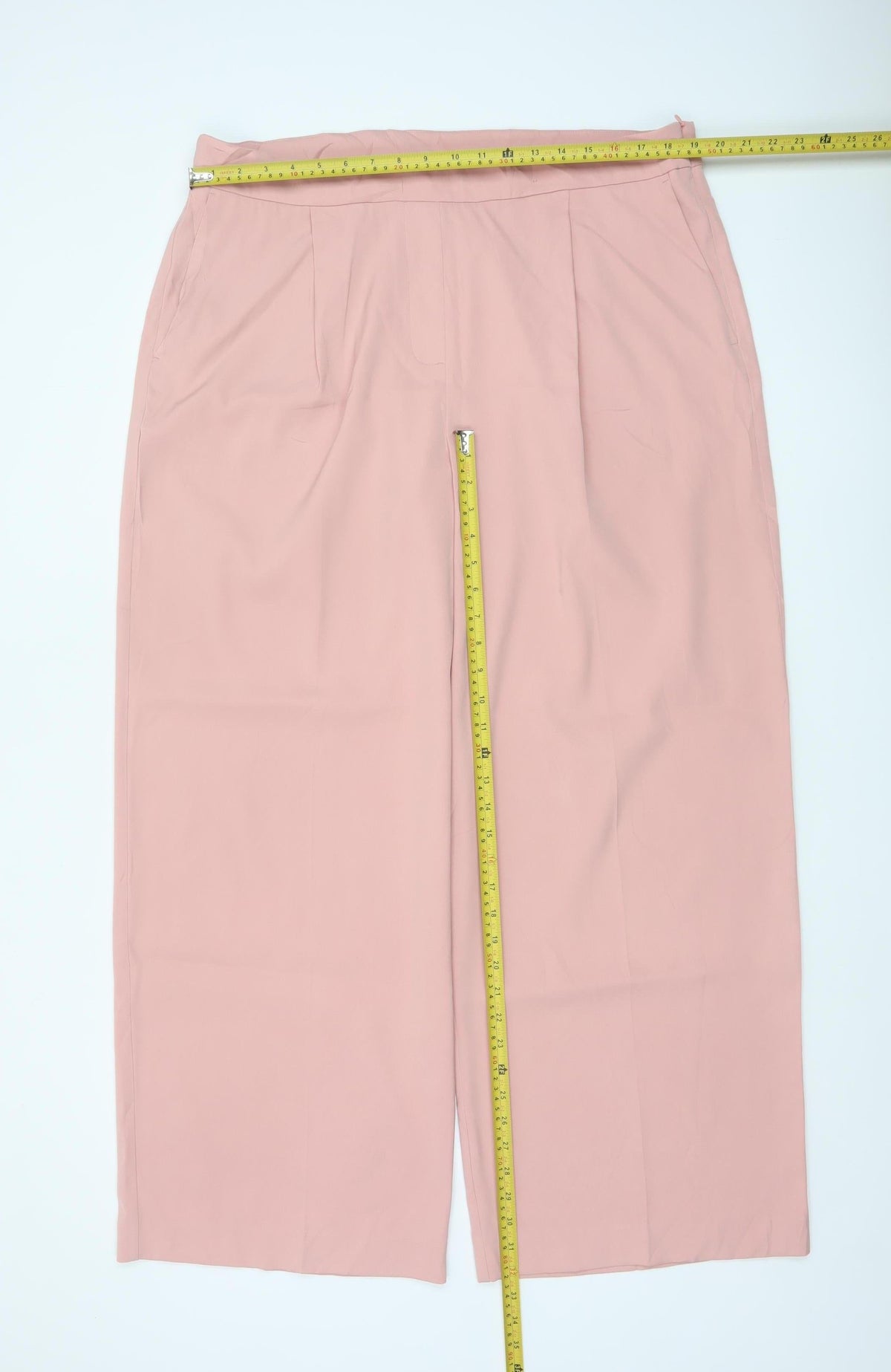 Marks & Spencer Collection Women’s Pink UK 20 Wide-Leg Tailored Trousers Pockets