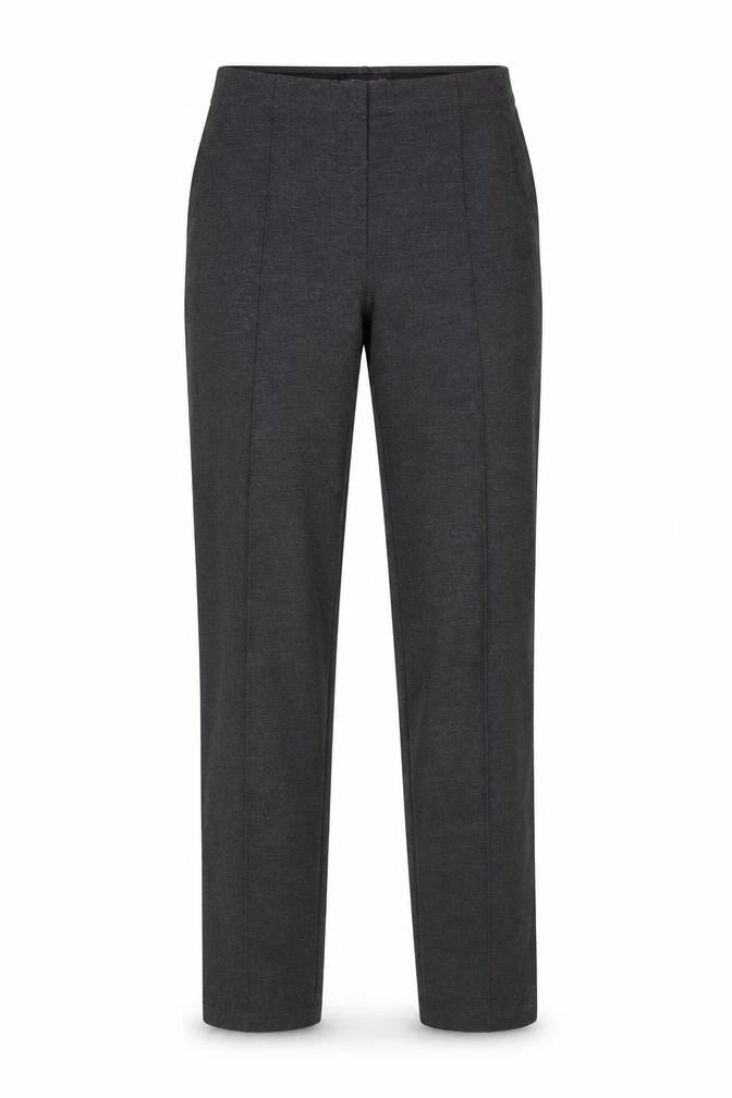Marks & Spencer Women Grey Size 10 Long Straight Stretch Dress Trousers