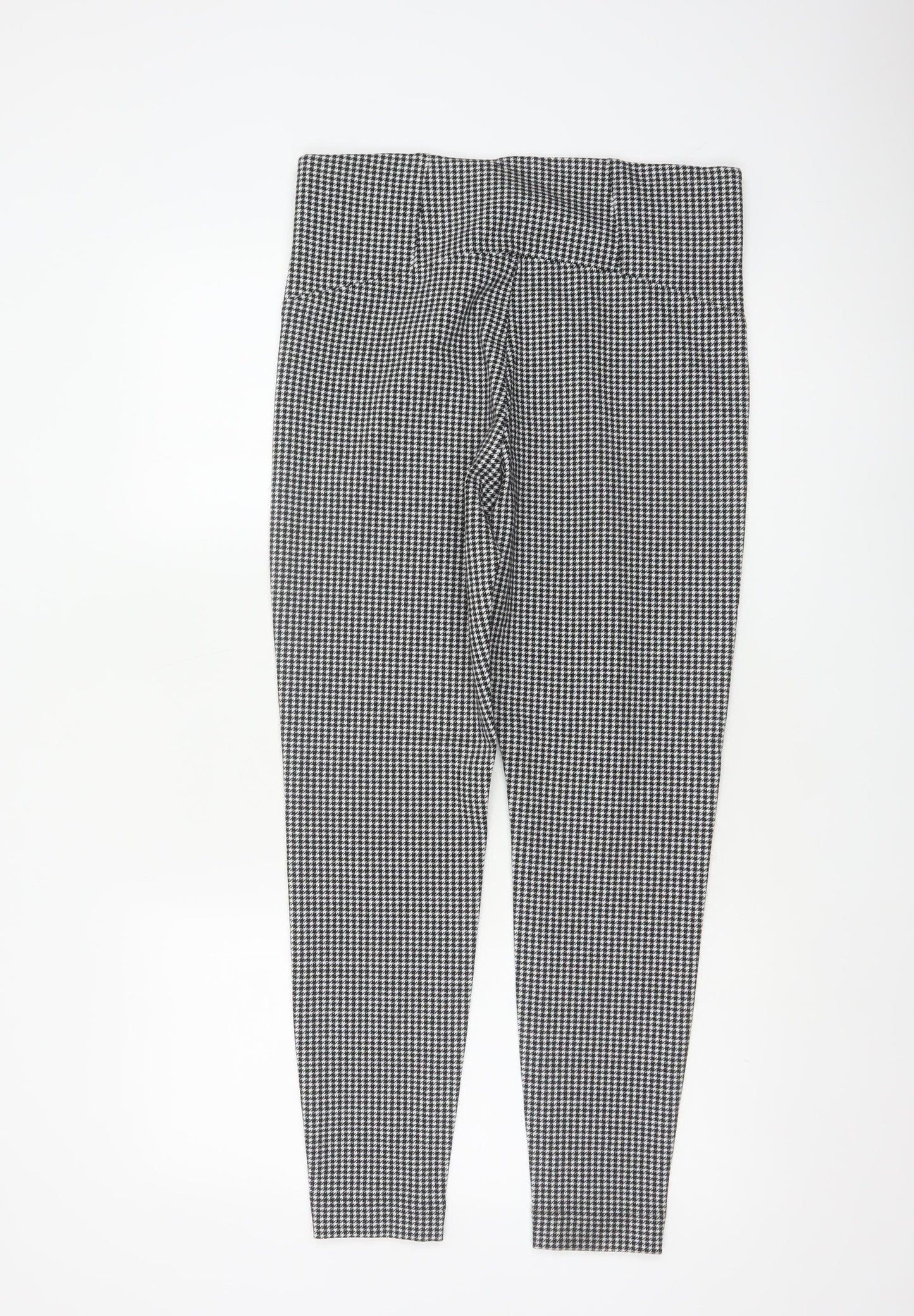 M&S Women’s Black White Houndstooth Check Slim Stretch Leggings UK 14
